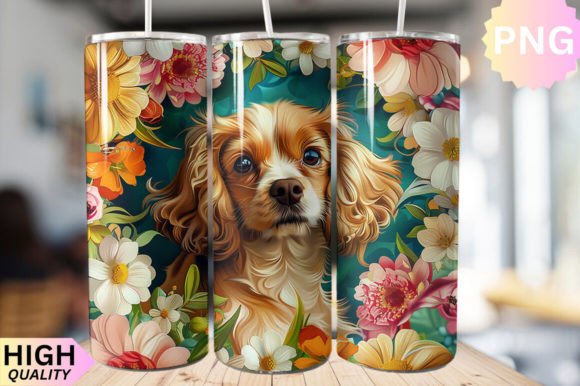 Download Floral Dog 20oz Skinny Tumbler Design - Skinny tumbler design Collection