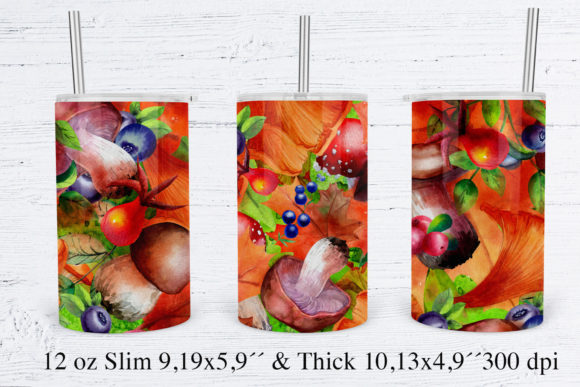 Download 12 Oz Straight Tumbler Fall Mushrooms - Straight tumbler Collection