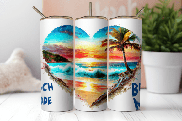 Download Beach Mode 20oz Straight Tumbler Wrap - Straight tumbler Collection