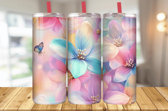 Download Pastel Flowers Wrap for Straight Tumbler - Premium Resources